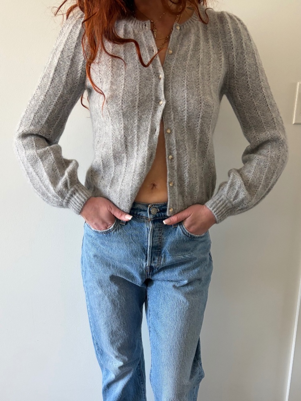 NWT SÉZANE Grey knit cardigan- Size XXS - Picture 4 of 4
